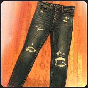 Ripped Jeans//Dark Blue Wash